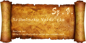 Szihelszky Valéria névjegykártya
